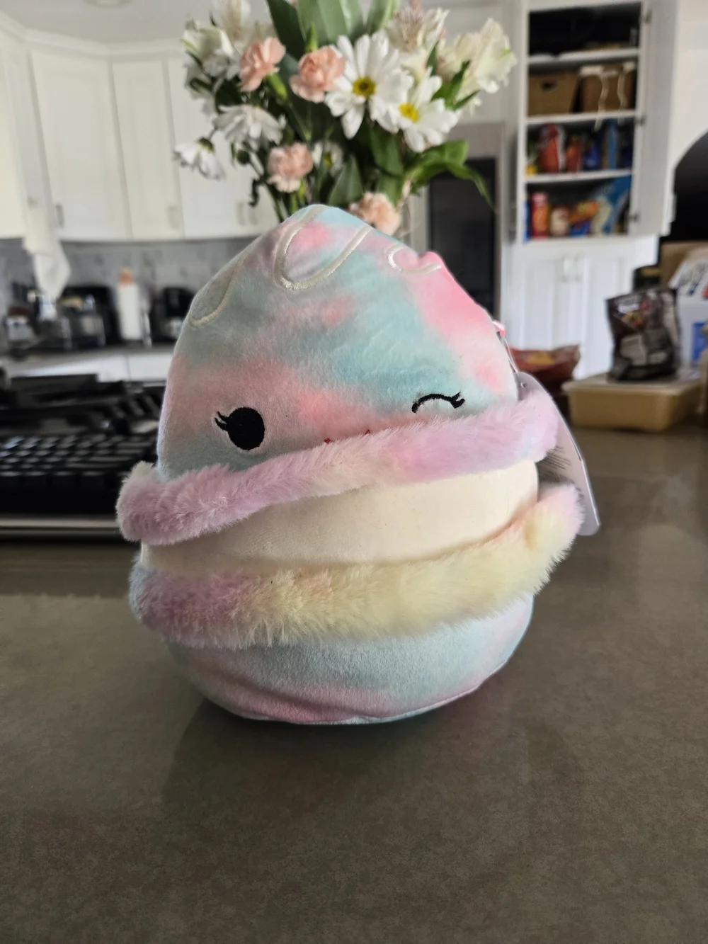 Squishmallows Lizma Pastel Rainbow Plush Macaron Stuffed Toy - Cute Winking Face